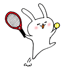テニス大好き白うさぎ Lineスタンプ Komesuki