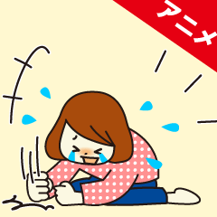 Lineスタンプ 動く 女の子スタンプ 24種類 250円